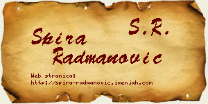 Spira Radmanović vizit kartica
